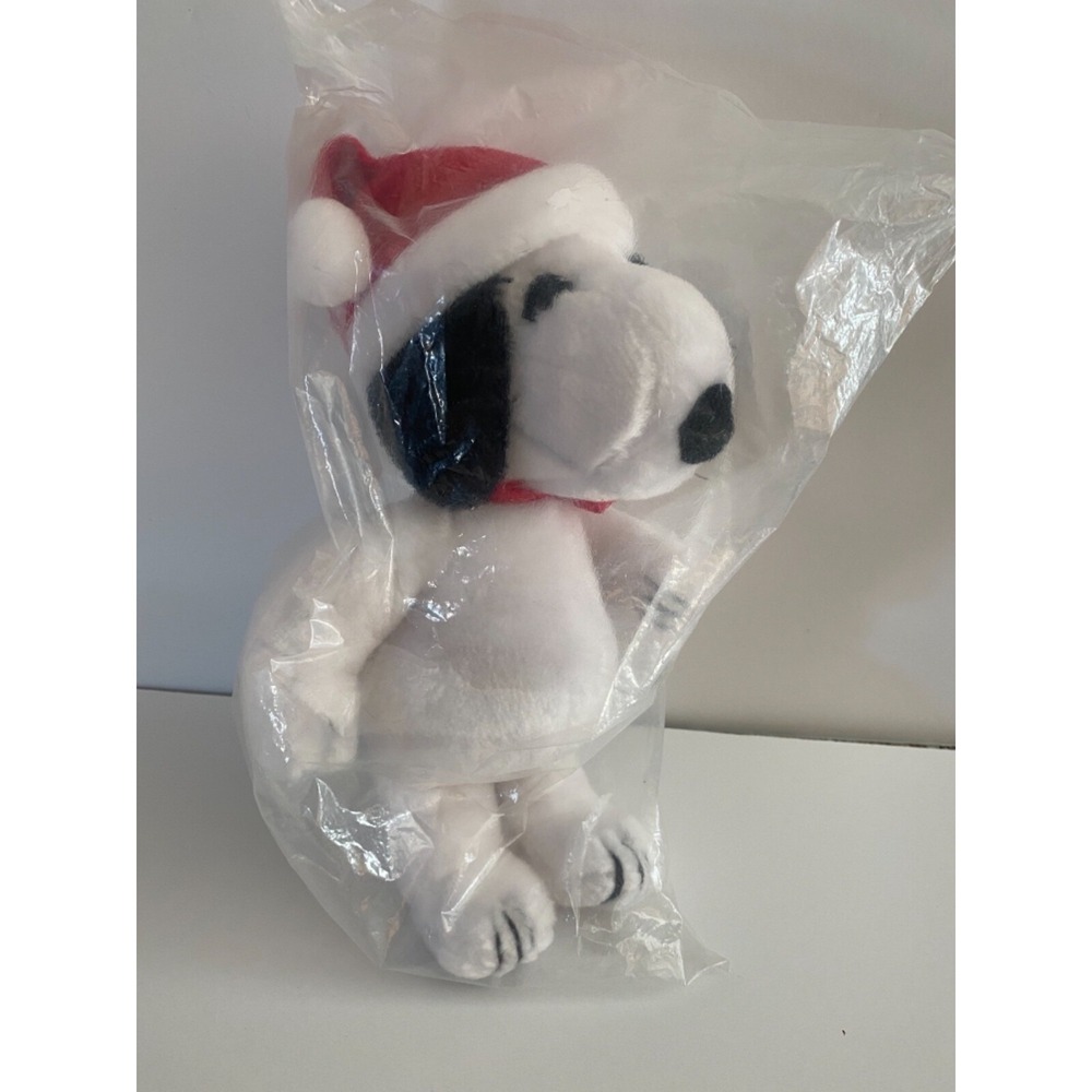Vintage Snoopy Santa Plush Stuffed Animal Mint New in Bag HTF Christmas 10 inch